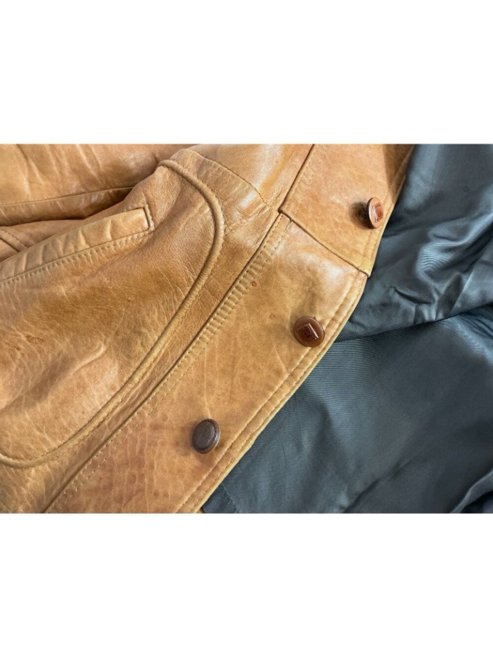 Vintage Gary Gordon 70’s  Leather Coat Western Hippie Jacket Mens 42 - Picture 7 of 7